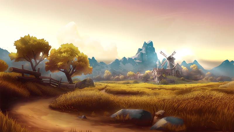 3.2 Sunset - Goldenridge Farmstead Scene