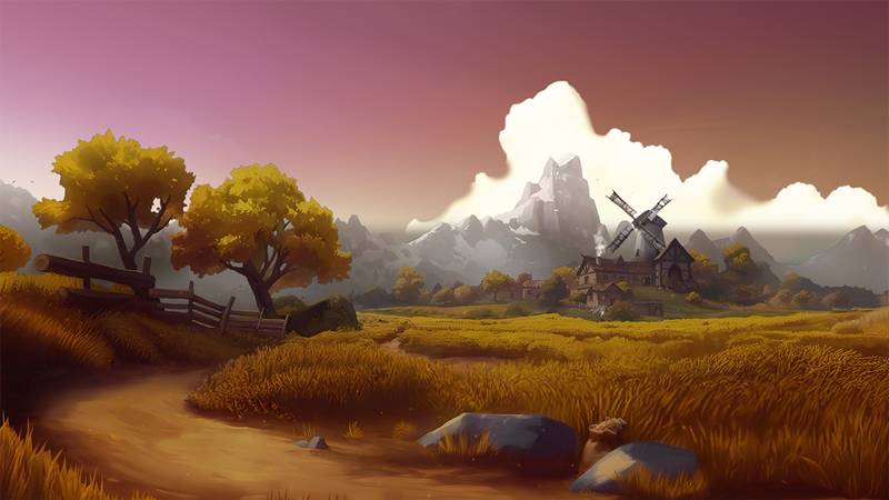 1 Sunrise - Goldenridge Farmstead Scene