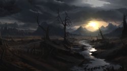 3 Sunset Desolate Valley Scene