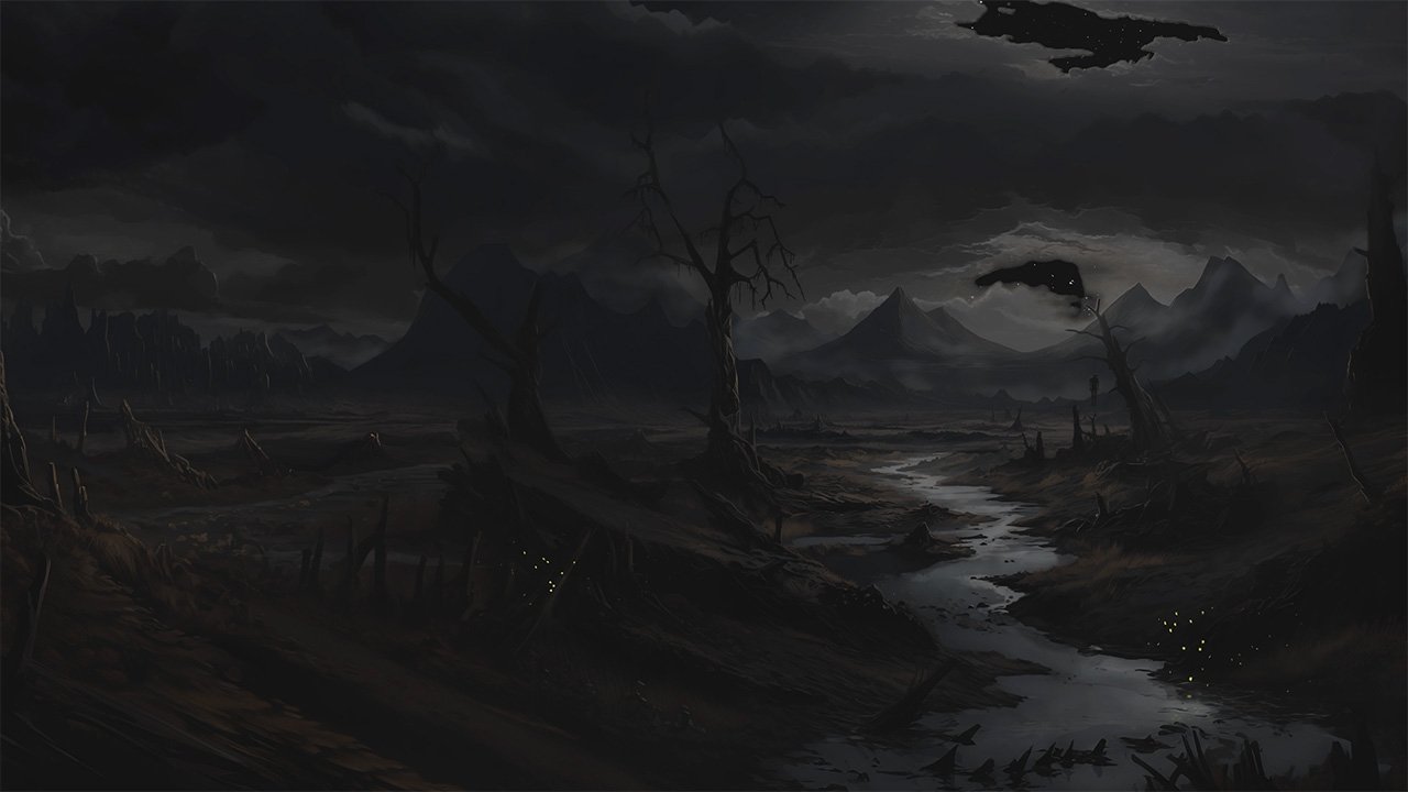 Fireflies Desolate Valley Scene