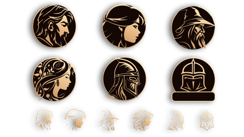 Golden Fantasy Races & Classes Icons - Product Gallery Images