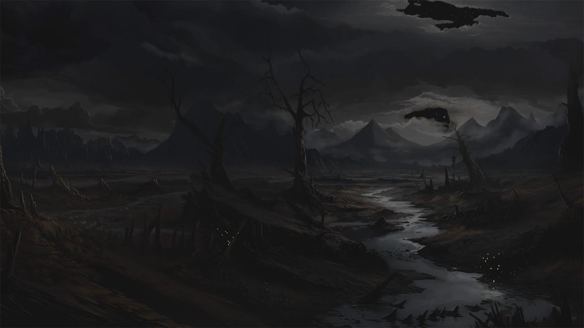 Fireflies Desolate Valley Scene