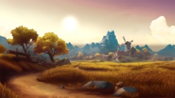 3.1 Sunset - Goldenridge Farmstead Scene